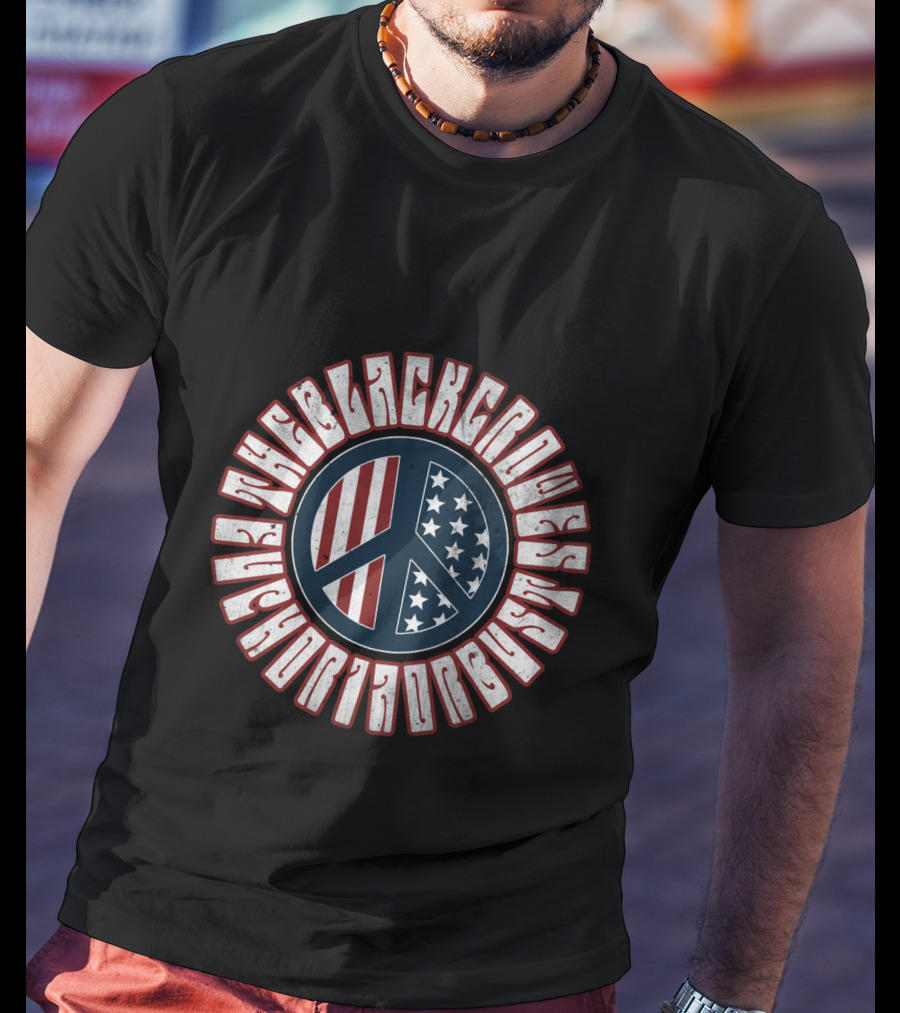 The Black Crowes Retro American Peace Flag Vintage Style T-Shirt