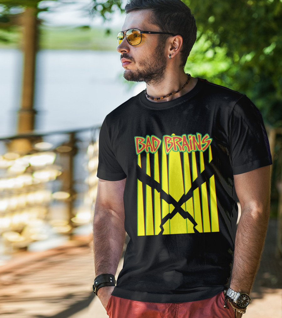 Bad Brains Yellow Stripes With Red And Green T-Shirt
