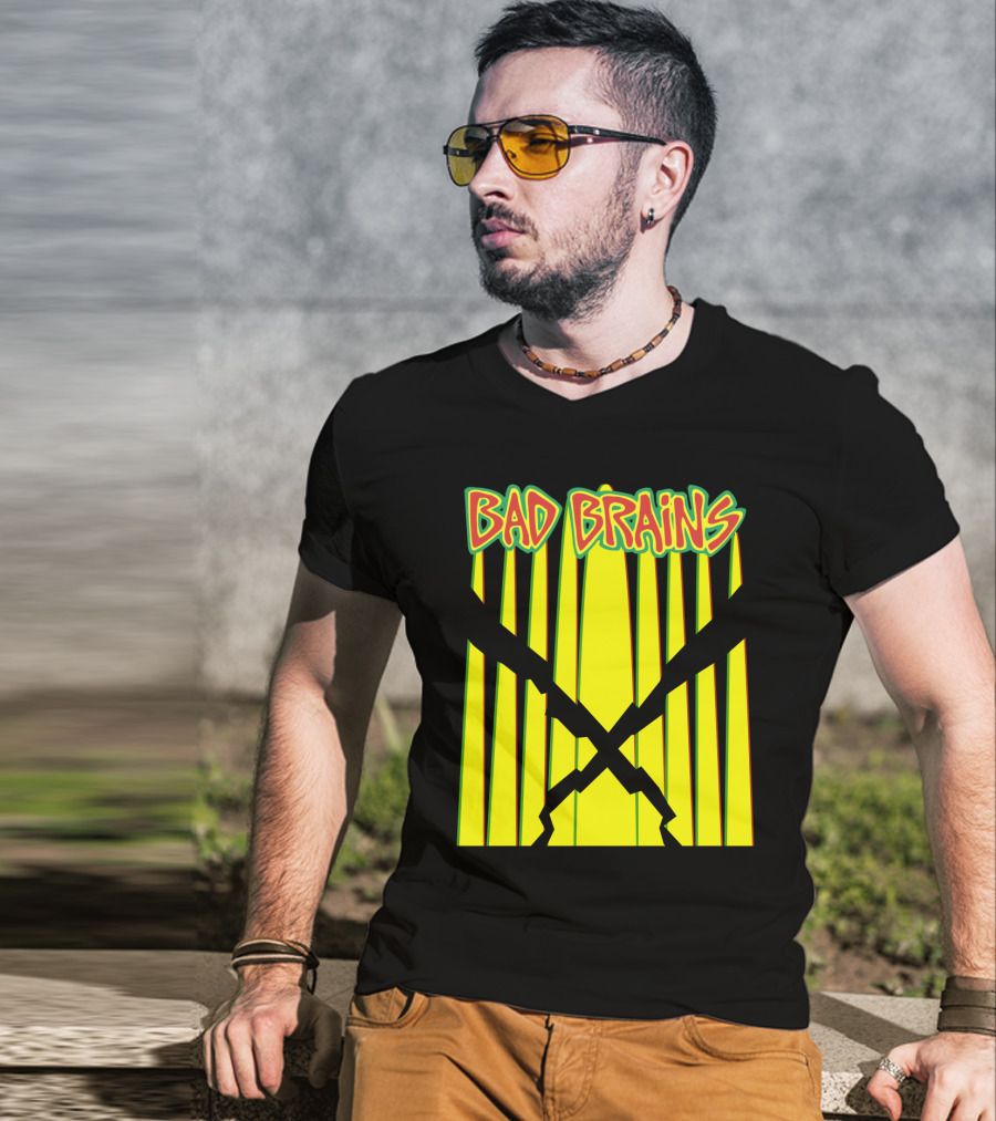 Bad Brains Yellow Stripes With Red And Green T-Shirt