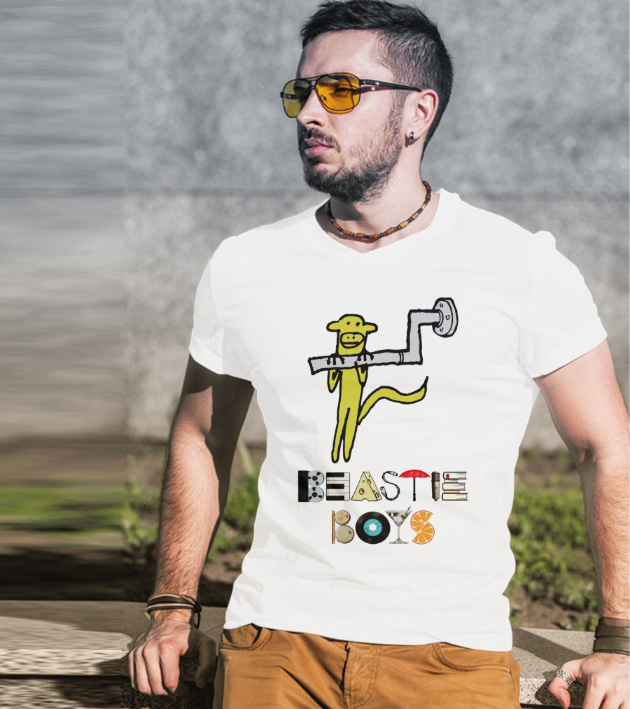 Beastie Boys Monkey And Pipe With Iconic Letters T-Shirt