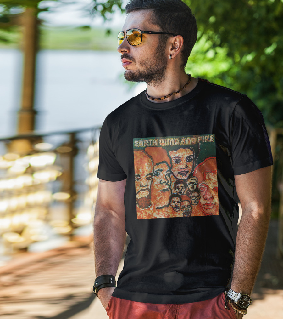Earth Wind And Fire Album Cover Art Faces T-Shirt