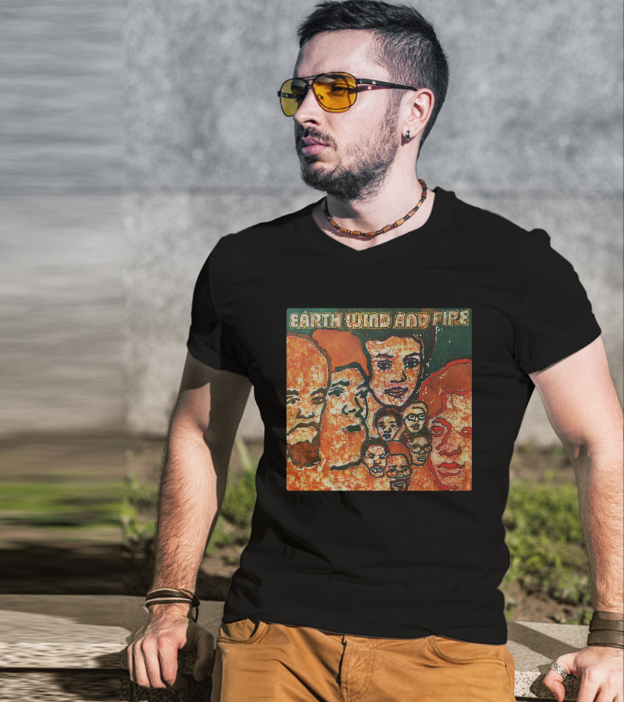 Earth Wind And Fire Album Cover Art Faces T-Shirt