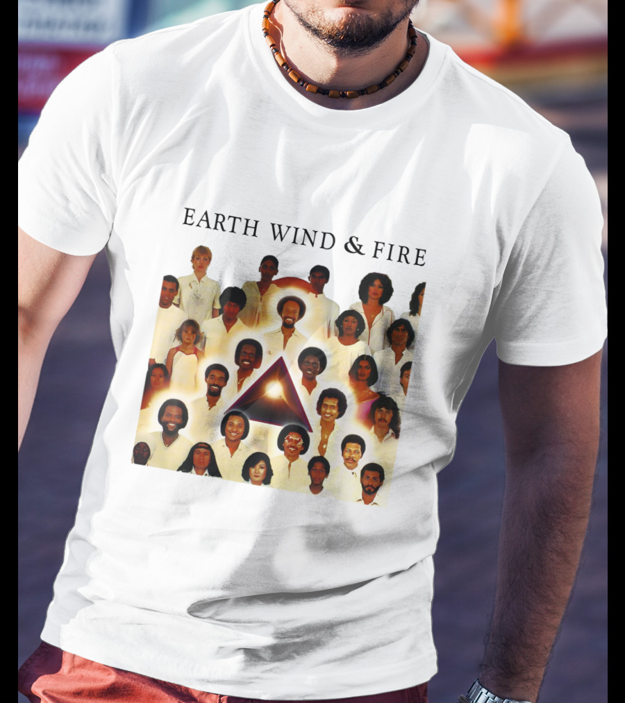 Earth Wind & Fire Classic Band Photo Collage T-Shirt