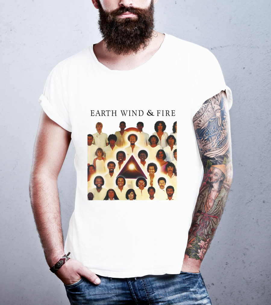 Earth Wind & Fire Classic Band Photo Collage T-Shirt
