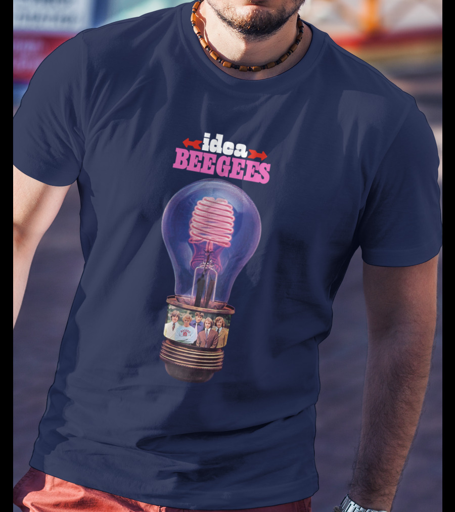Idea Bee Gees Light Bulb Neon Photographic Group T-Shirt