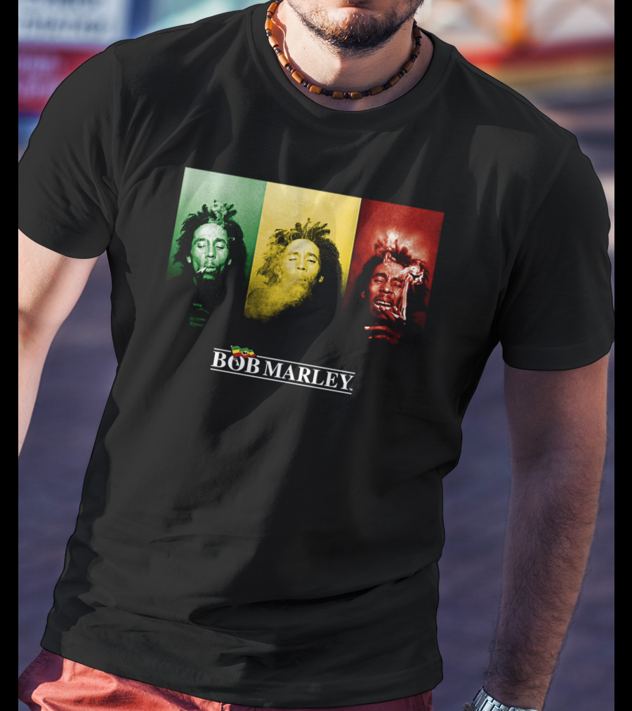 Bob Marley Rasta Tricolor Smoke T-Shirt