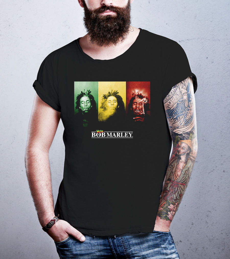 Bob Marley Rasta Tricolor Smoke T-Shirt