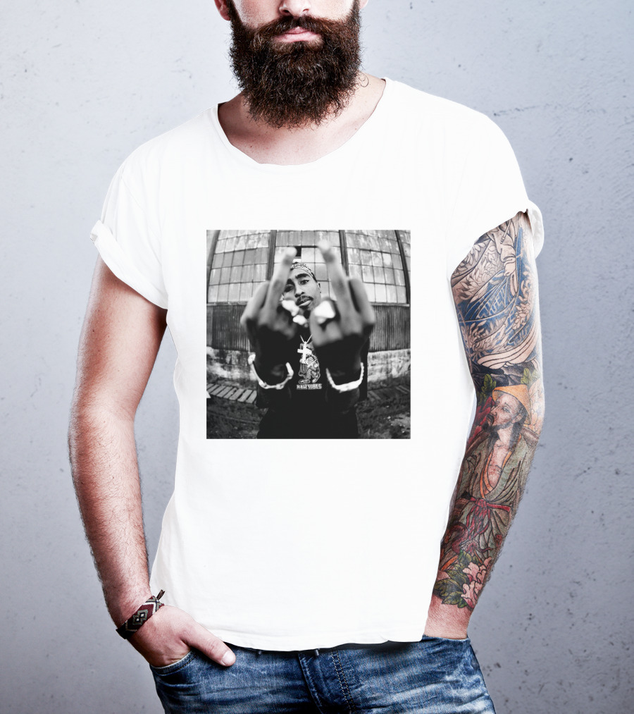 Makaveli Bandana Ring Finger Gesture T-Shirt
