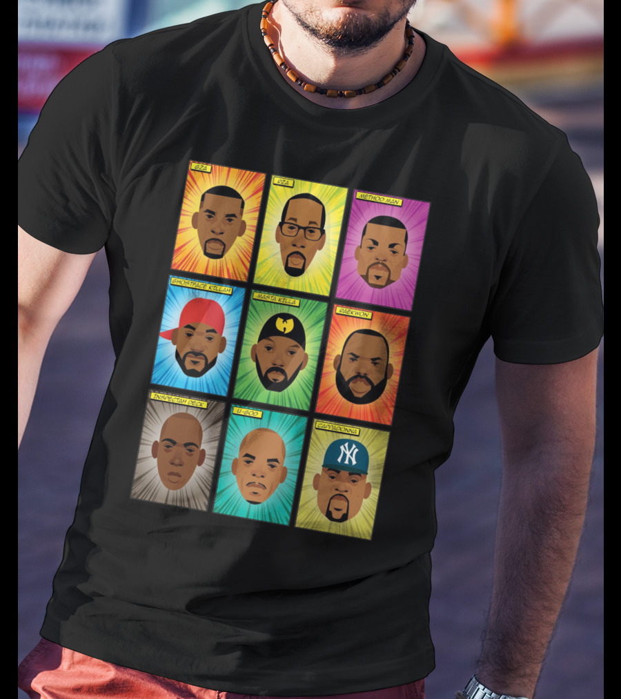 Wu-Tang Clan Gza Rza Method Man Ghostface Killah Masta Killa Raekwon Inspectah Deck U-God Cappadonna Portraits T-Shirt