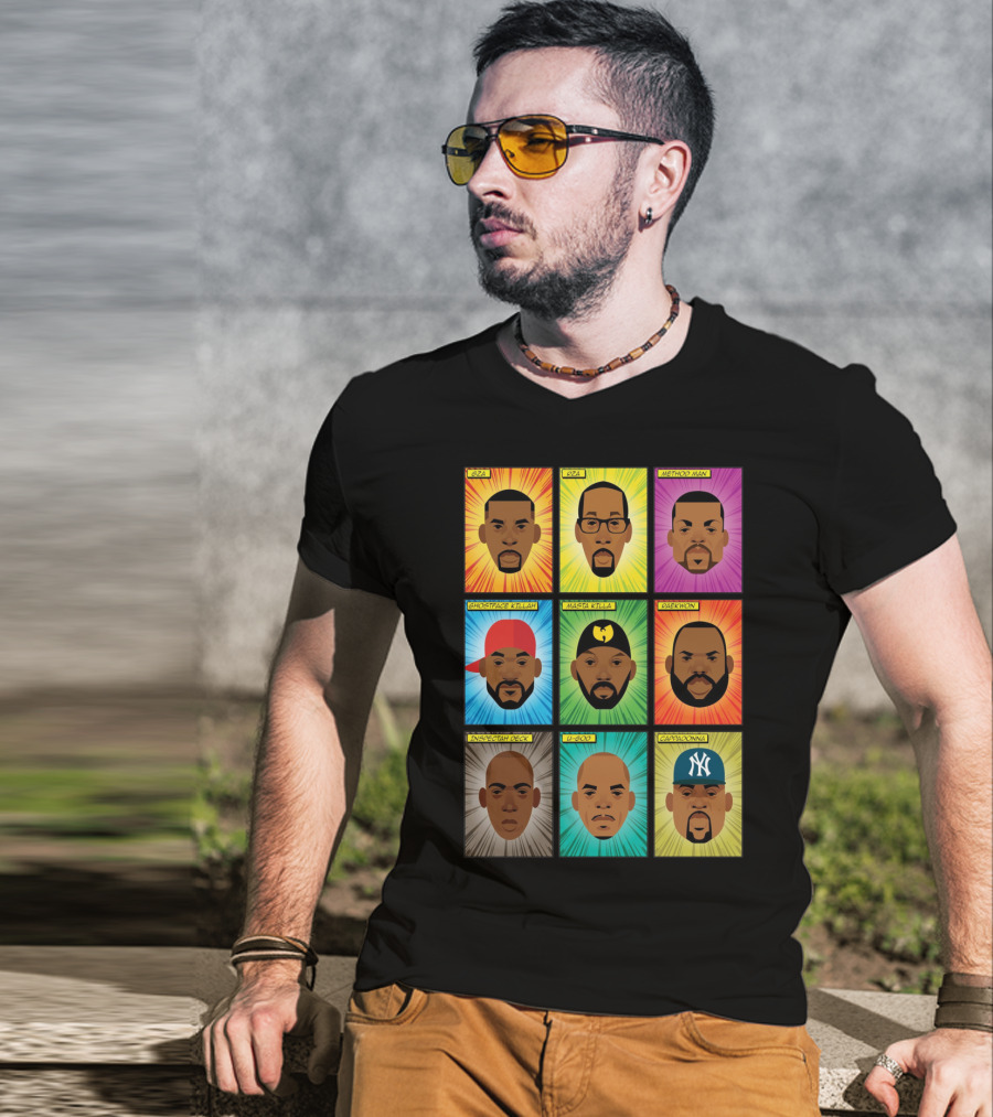 Wu-Tang Clan Gza Rza Method Man Ghostface Killah Masta Killa Raekwon Inspectah Deck U-God Cappadonna Portraits T-Shirt