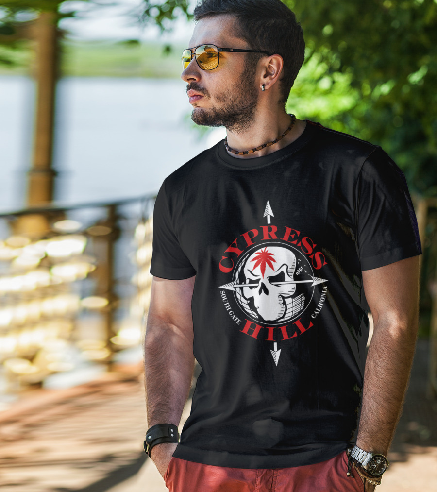 Cypress Hill South Gate California Skull And Arrow T-Shirt