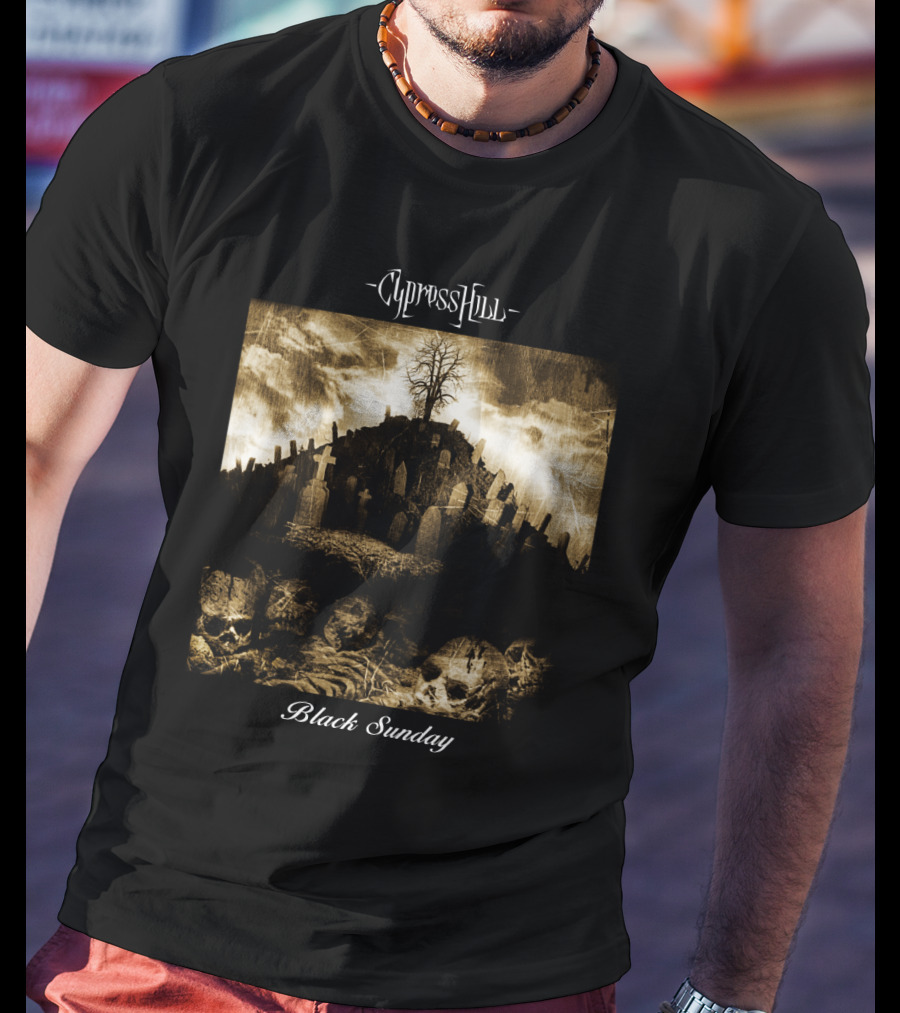 Cypress Hill Black Sunday Graveyard Skulls T-Shirt