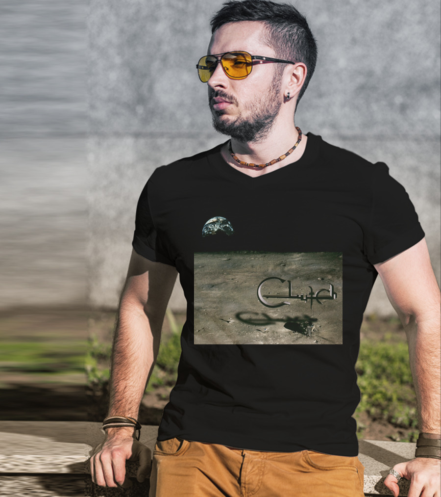 Clutch Earth Moon Landscape T-Shirt
