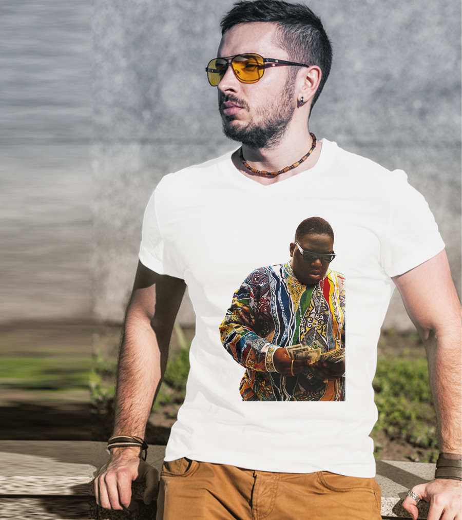 Colorful Sweater Money Counting Sunglasses T-Shirt