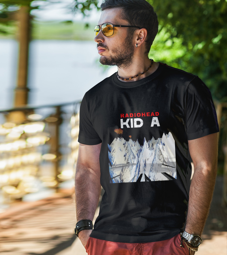 Radiohead Kid A Snow-Capped Mountain Explosion Scene T-Shirt