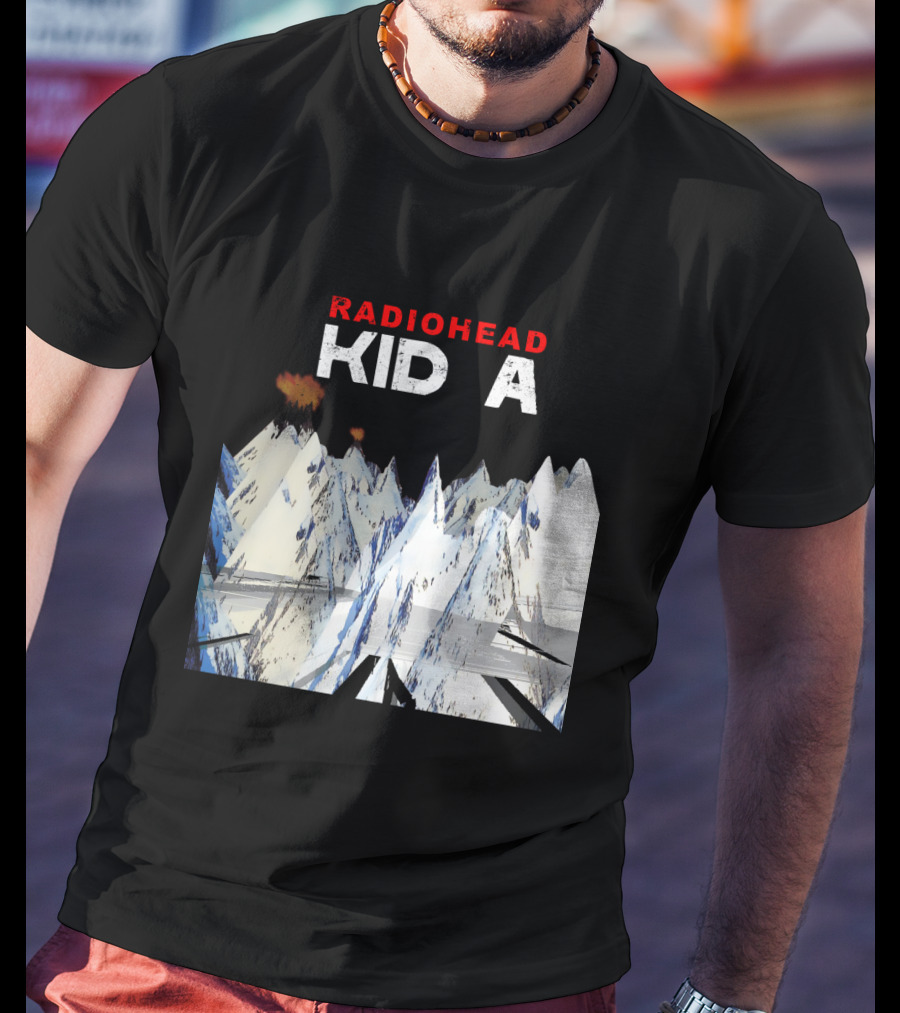 Radiohead Kid A Snow-Capped Mountain Explosion Scene T-Shirt