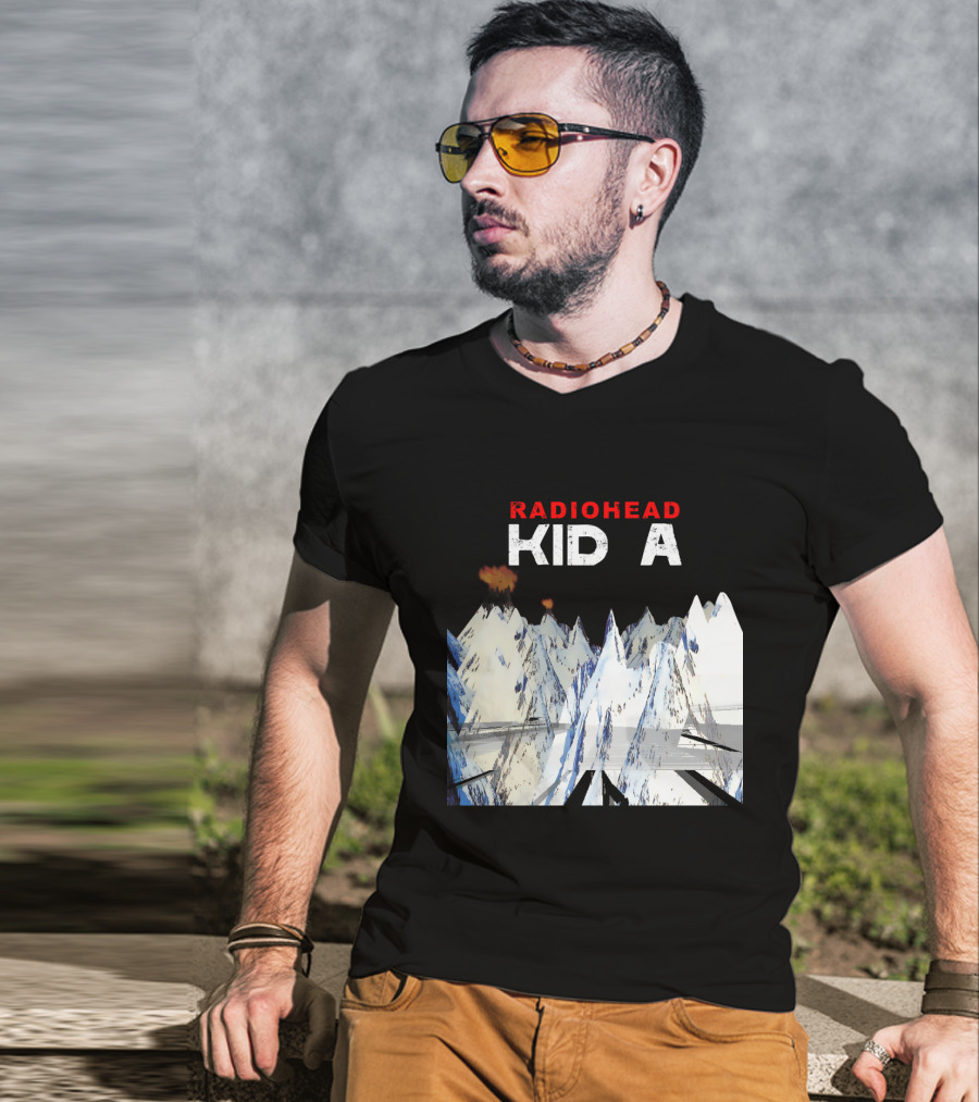Radiohead Kid A Snow-Capped Mountain Explosion Scene T-Shirt