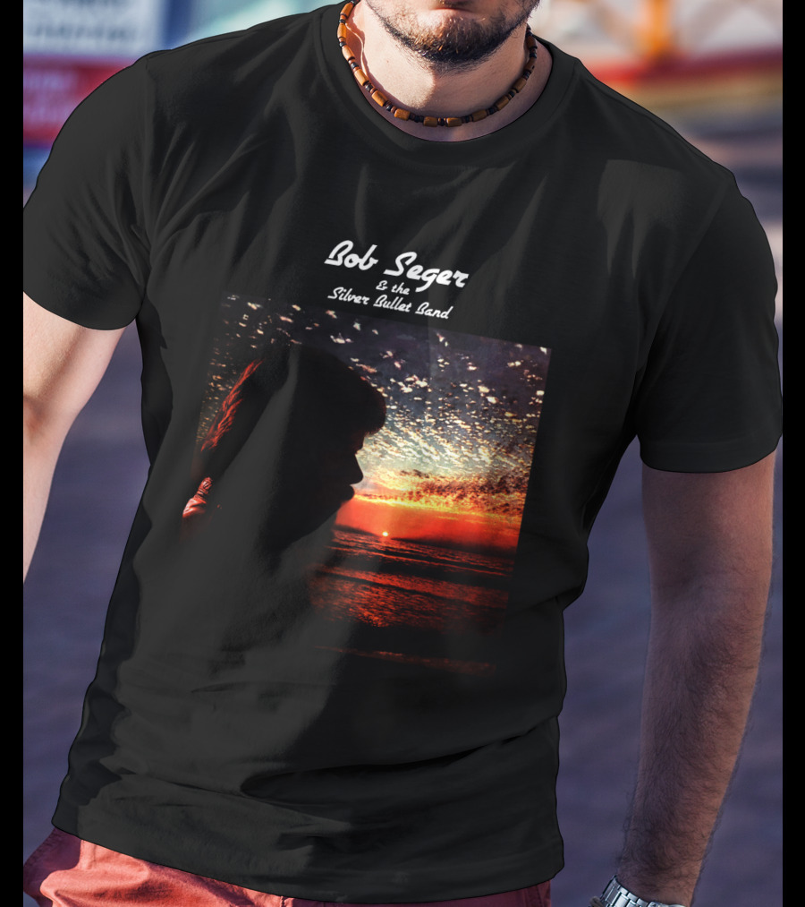 Bob Seger & The Silver Bullet Band Sunset Ocean Silhouette Scene T-Shirt