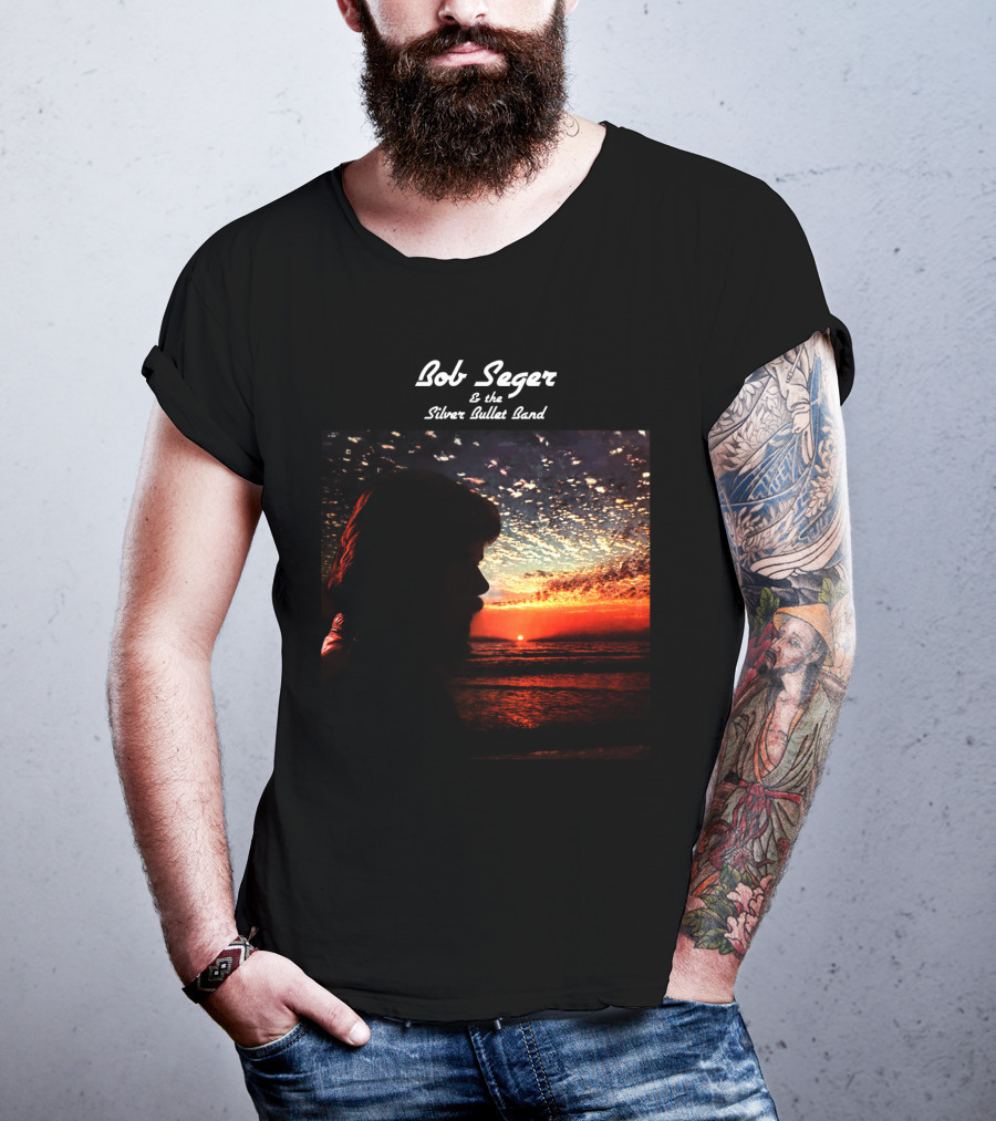 Bob Seger & The Silver Bullet Band Sunset Ocean Silhouette Scene T-Shirt