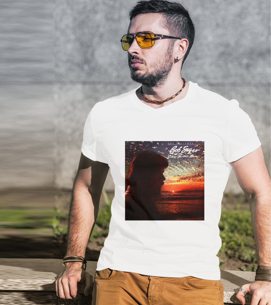 Bob Seger Against The Wind The Distance Album Cover Sunset Silhouette T-Shirt