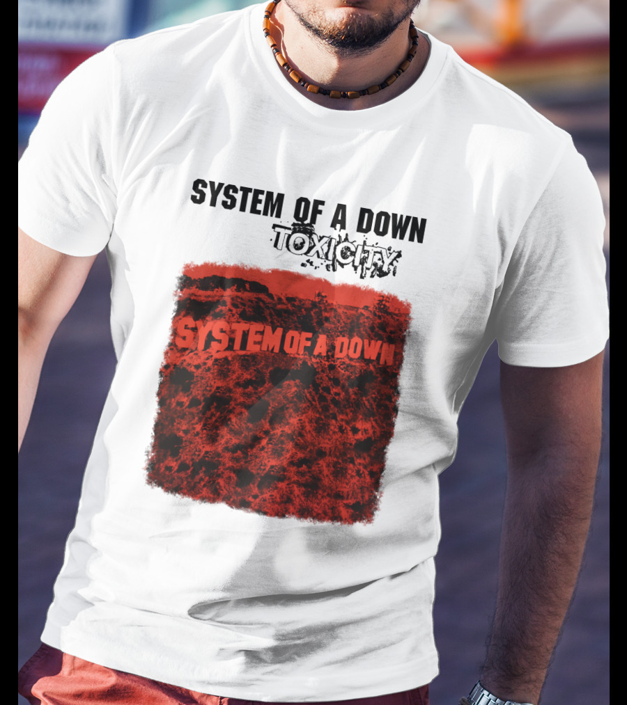 System Of A Down Toxicity Album Cover Red T-Shirt