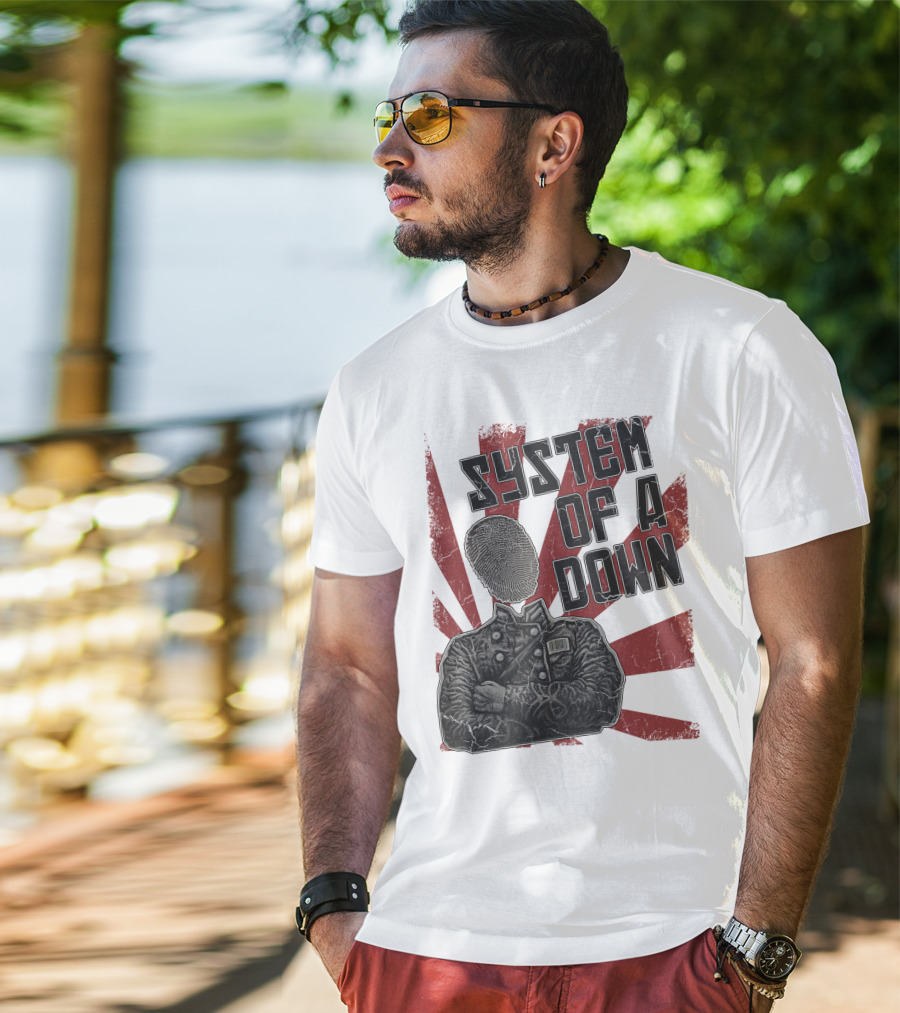 System Of A Down Fingerprint Face Soldier T-Shirt