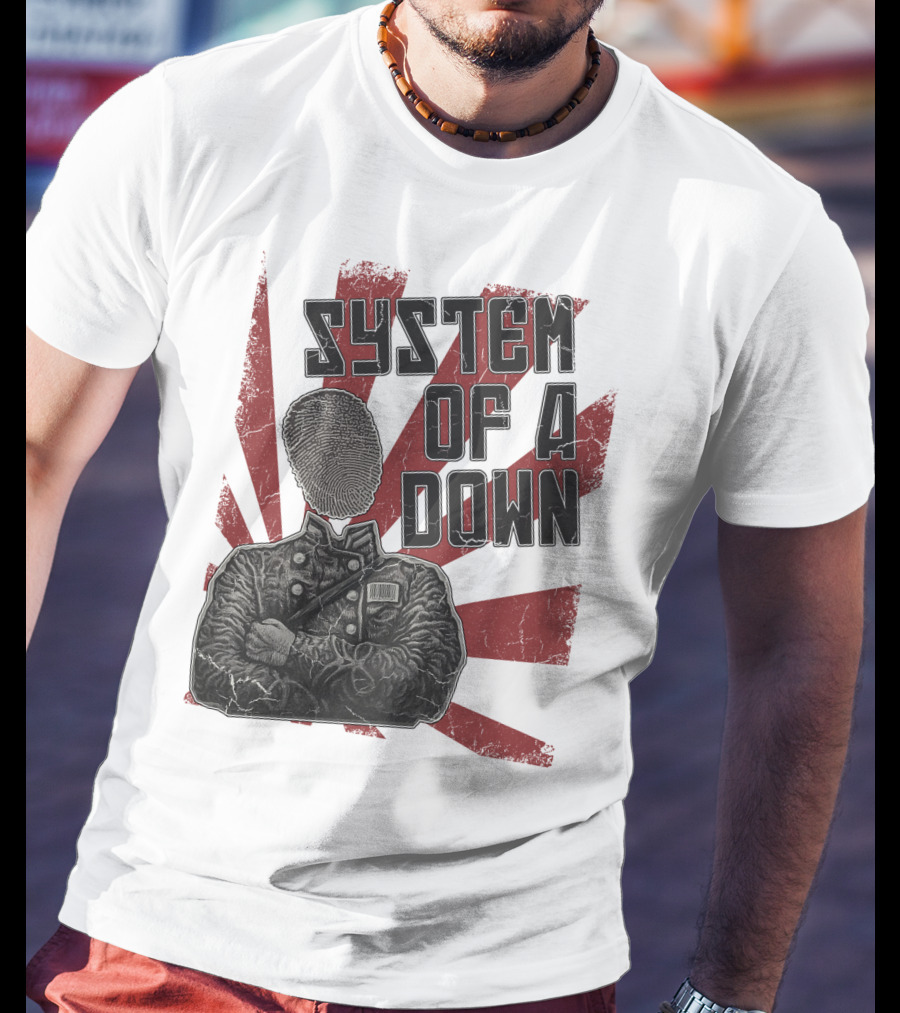 System Of A Down Fingerprint Face Soldier T-Shirt