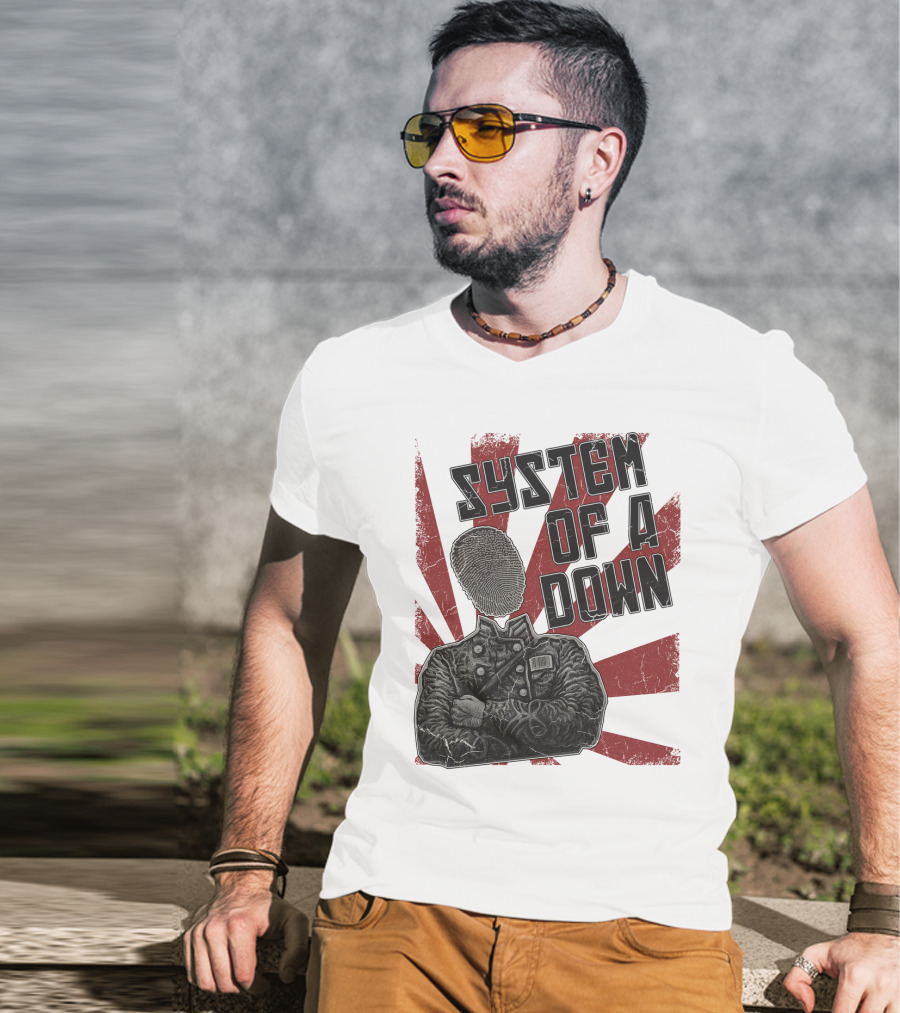 System Of A Down Fingerprint Face Soldier T-Shirt