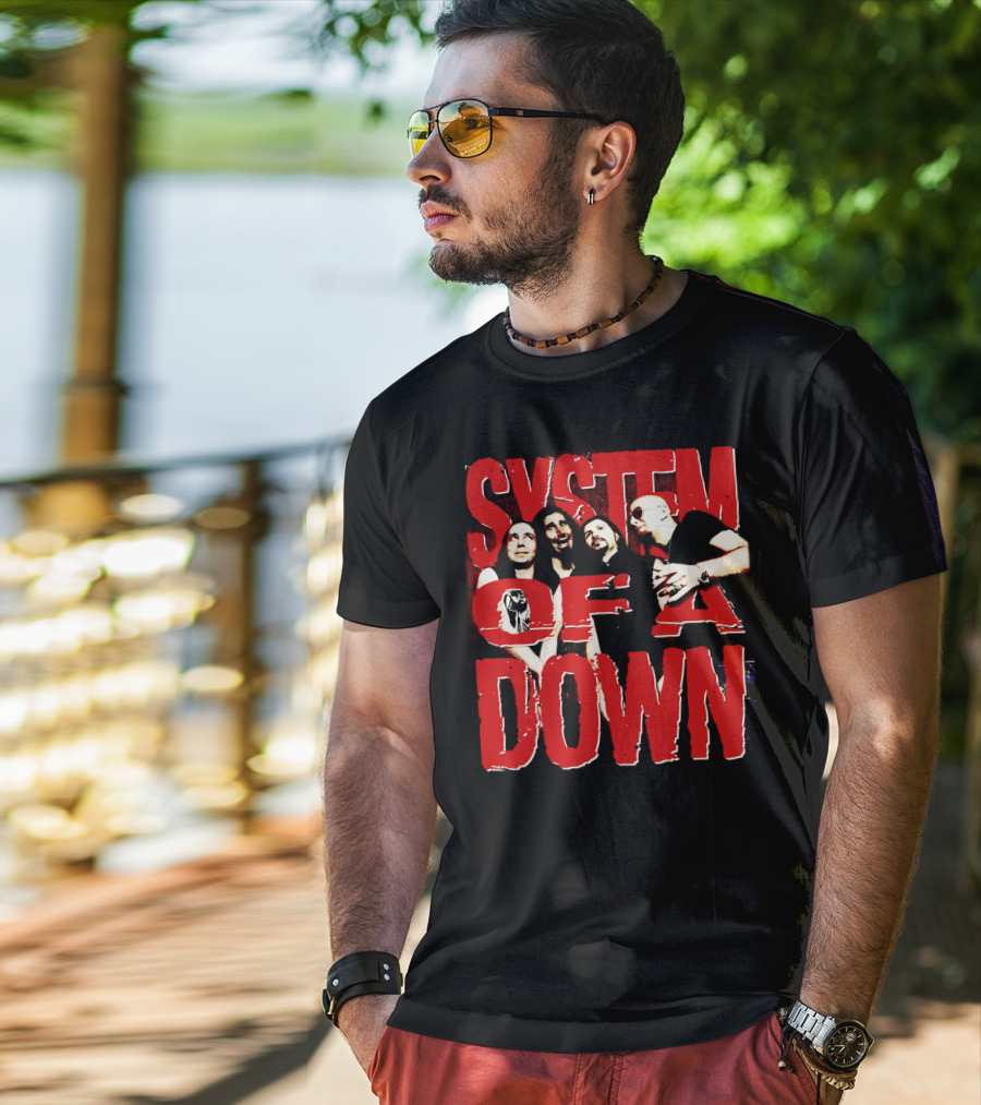 System Of A Down Band Members Red T-Shirt