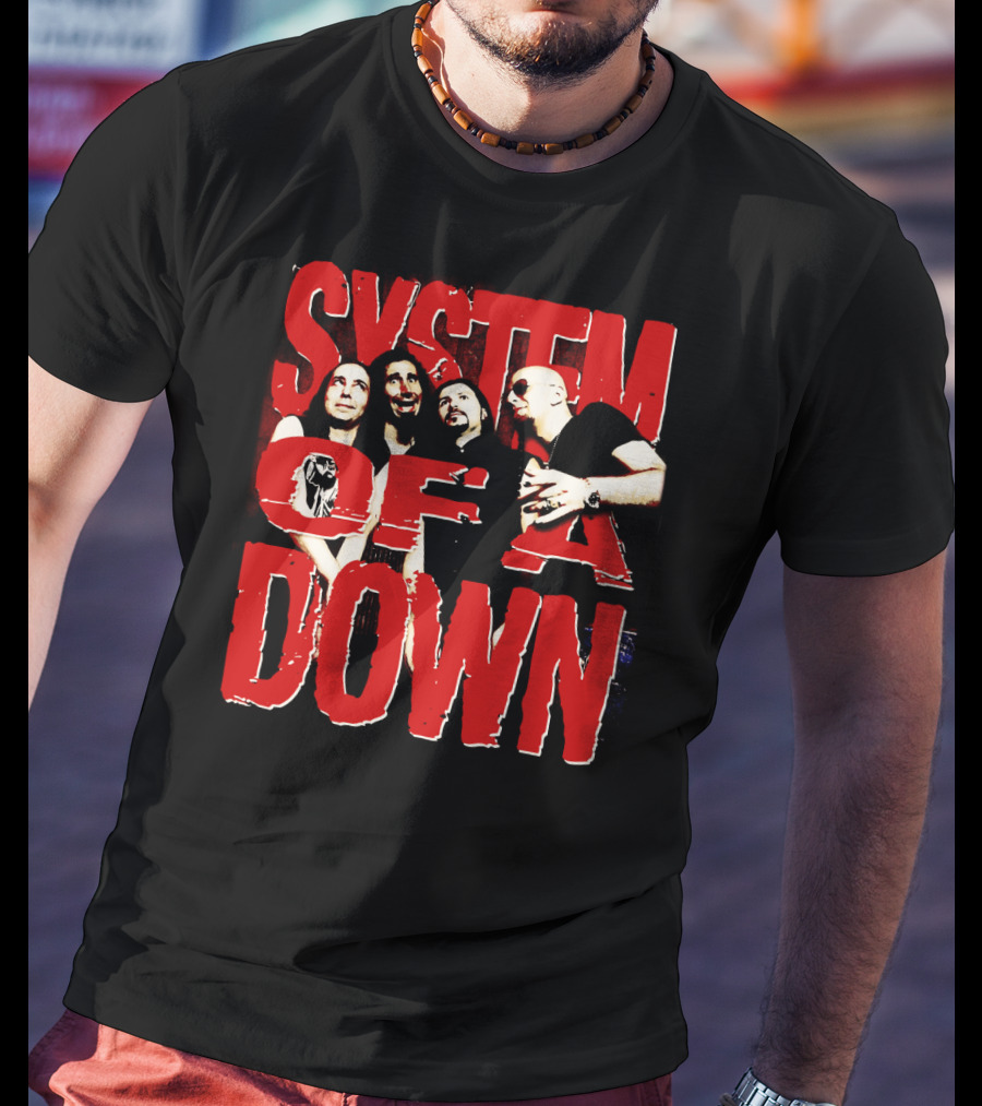 System Of A Down Band Members Red T-Shirt