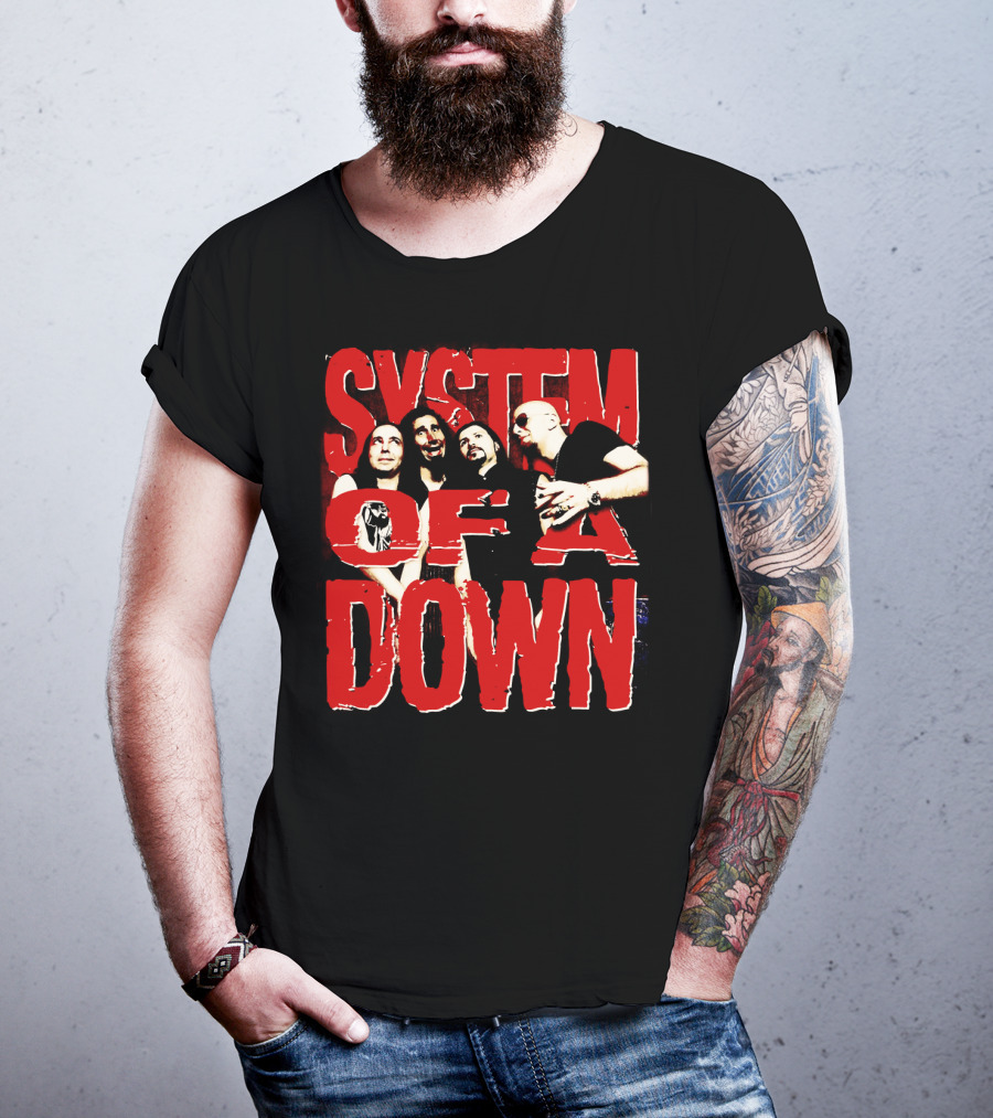 System Of A Down Band Members Red T-Shirt