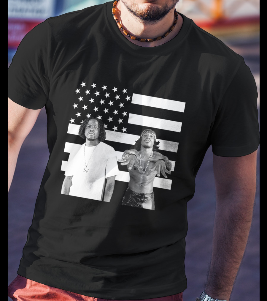 Outkast American Flag Style Black And White Duo T-Shirt