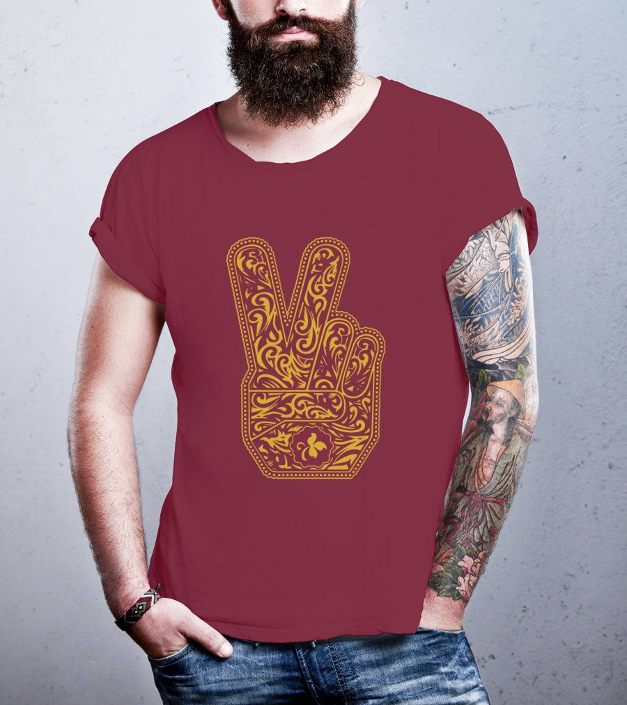 Stp Peace Hand Vintage Ornate Fleur-De-Lis T-Shirt