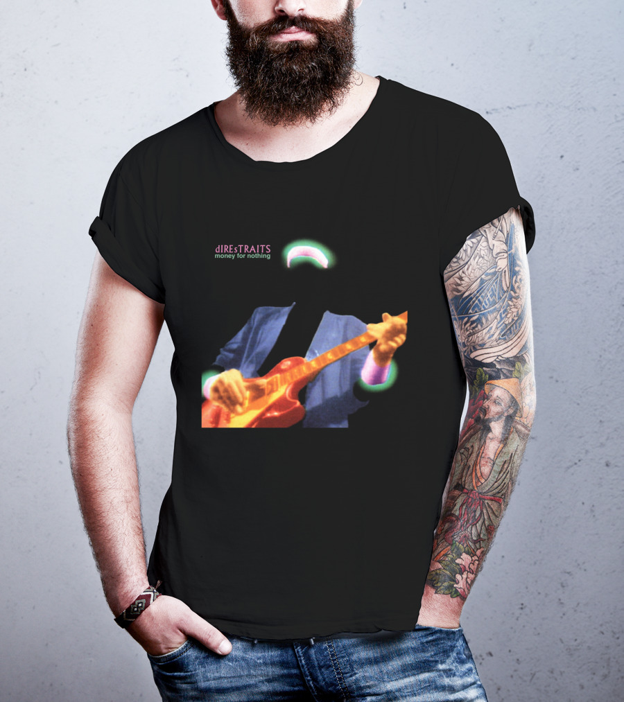 Dire Straits Money For Nothing Iconic Neon Guitar T-Shirt