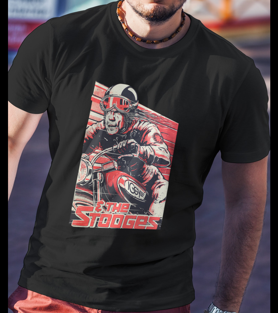 Iggy & The Stooges Motorcycle Racer Retro Art T-Shirt