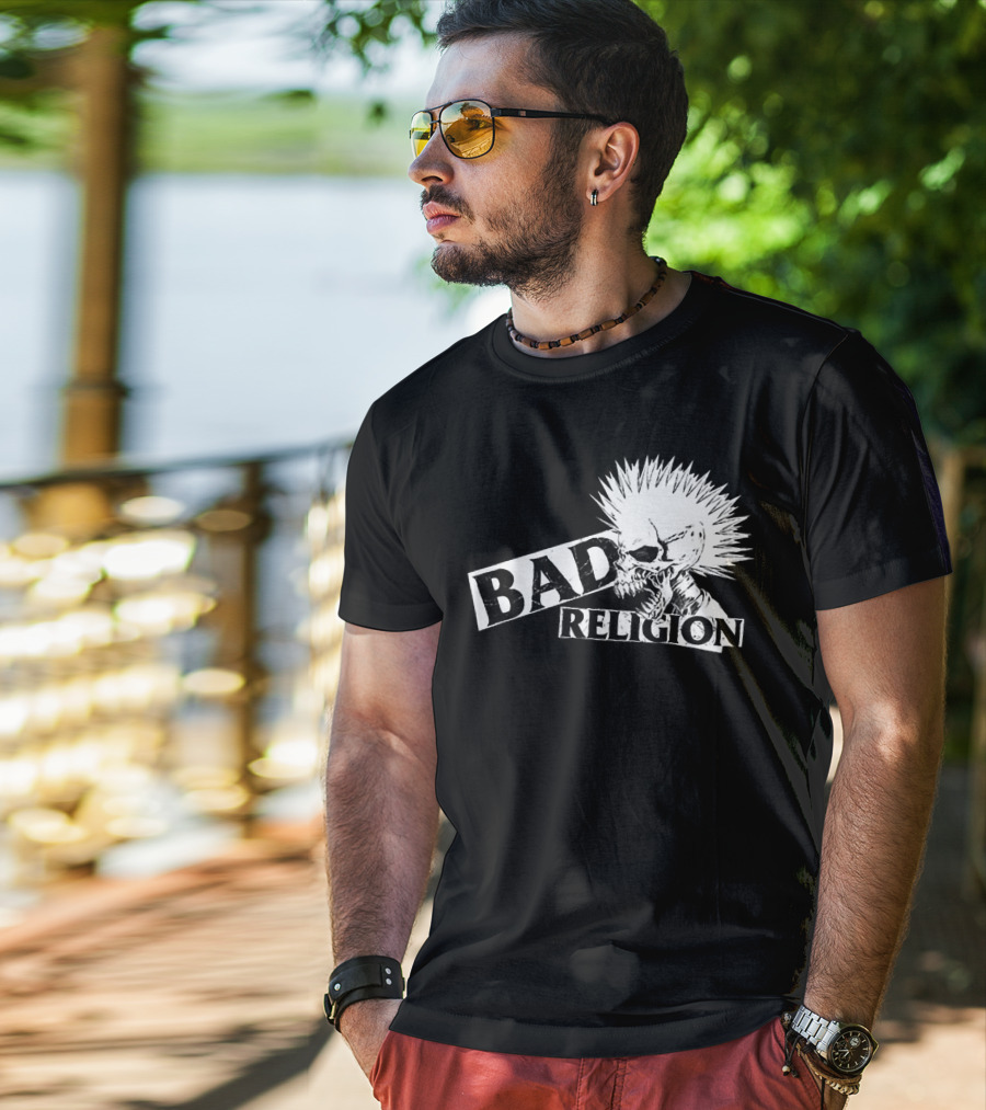 Bad Religion Punk Skull Mohawk T-Shirt