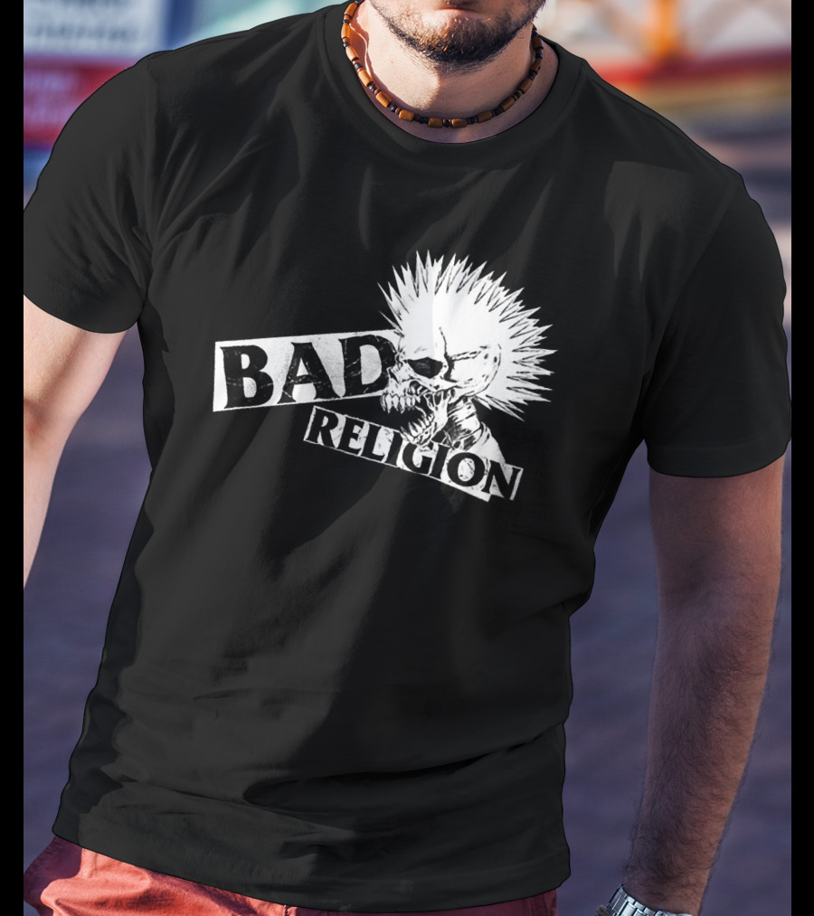 Bad Religion Punk Skull Mohawk T-Shirt