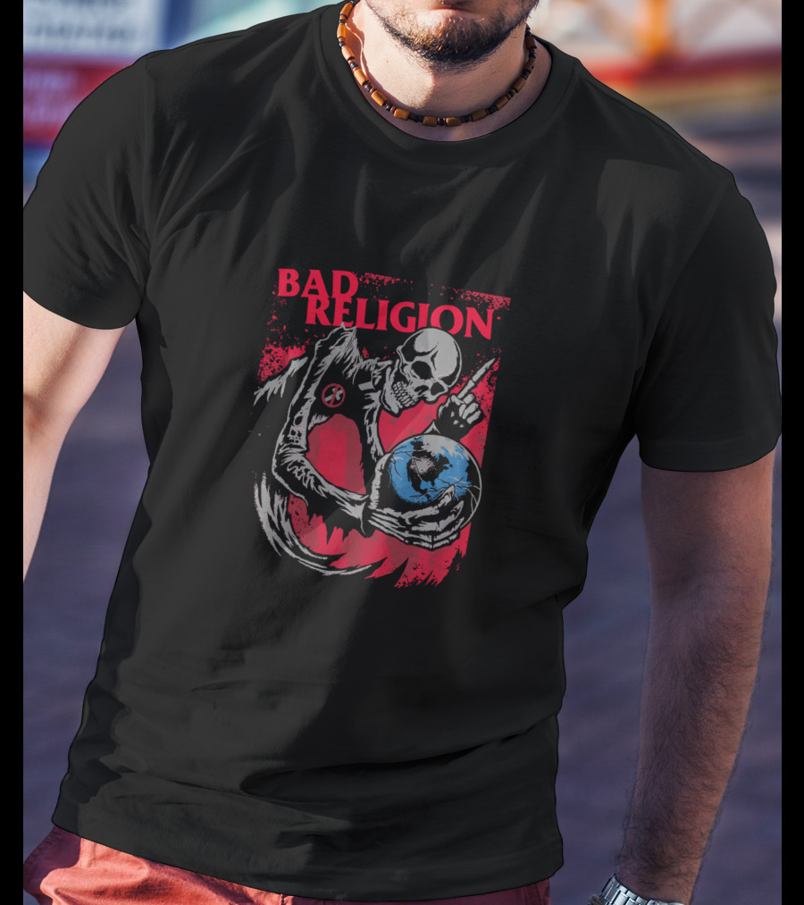Bad Religion Grim Reaper Holding Earth T-Shirt