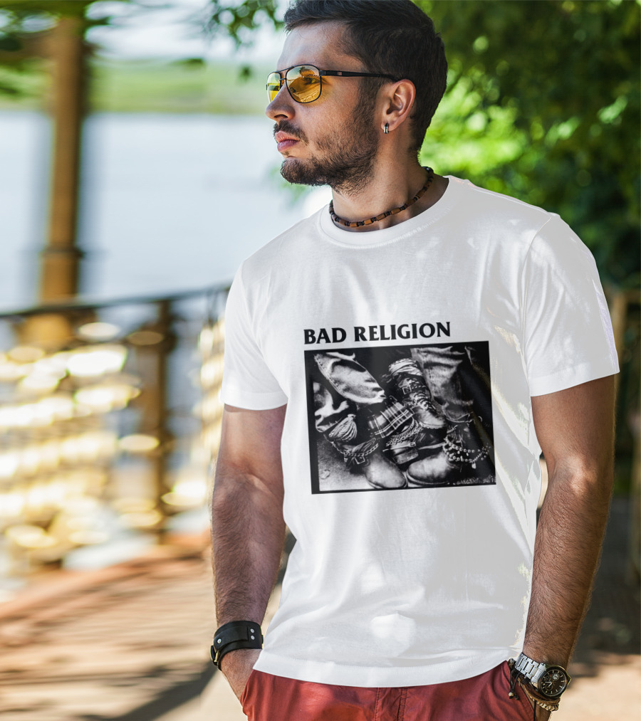 Bad Religion Band Punk Rock Boot Chains And Plaid Pants T-Shirt
