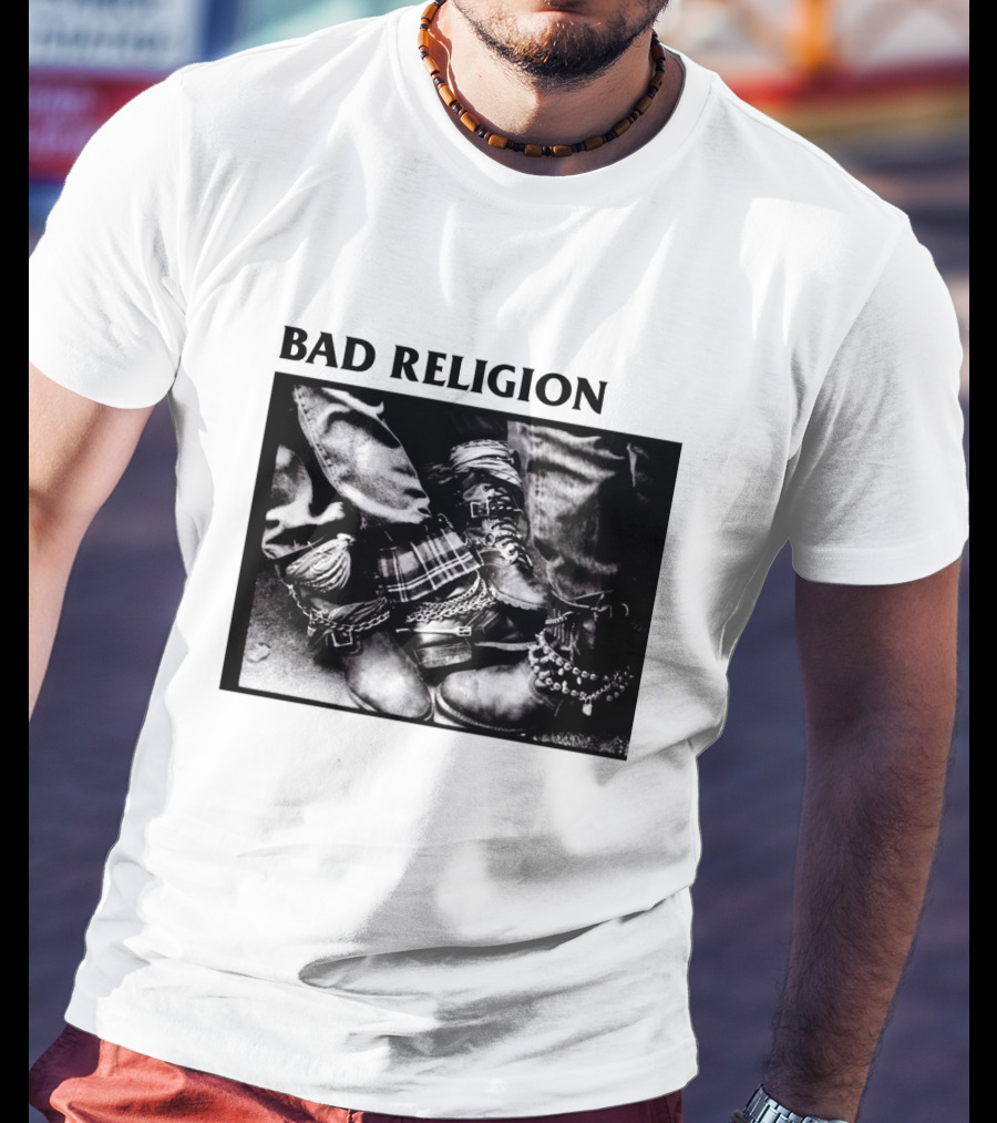 Bad Religion Band Punk Rock Boot Chains And Plaid Pants T-Shirt