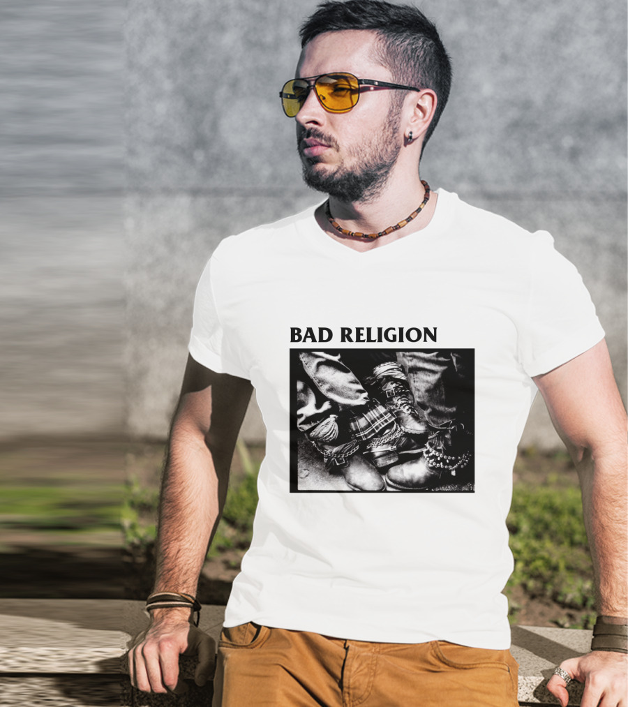Bad Religion Band Punk Rock Boot Chains And Plaid Pants T-Shirt