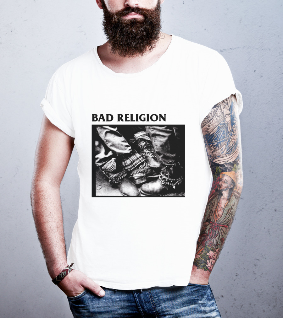 Bad Religion Band Punk Rock Boot Chains And Plaid Pants T-Shirt