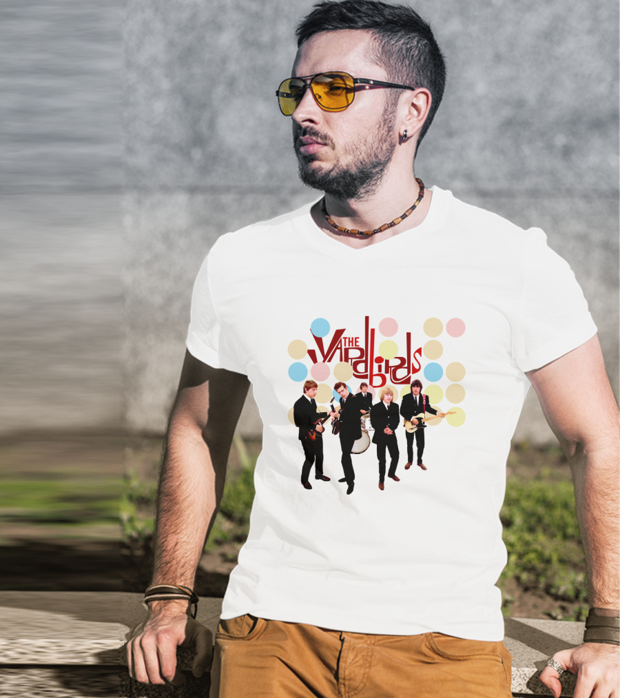The Yardbirds Band Members With Guitars And Drums T-Shirt