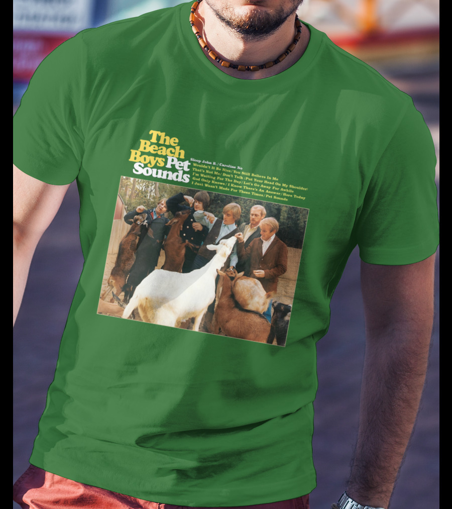 The Beach Boys Pet Sounds Album Cover With Song List And Band Members With Animals T-Shirt