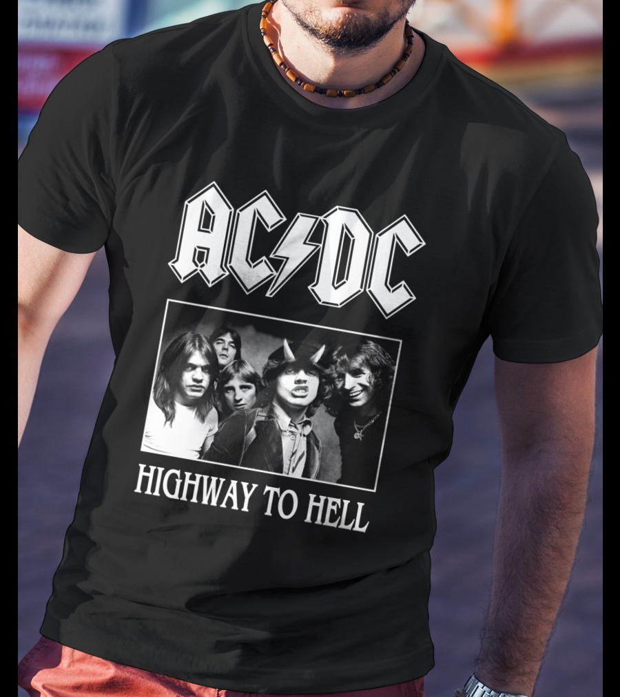 Ac Dc Highway To Hell Band Photo T-Shirt