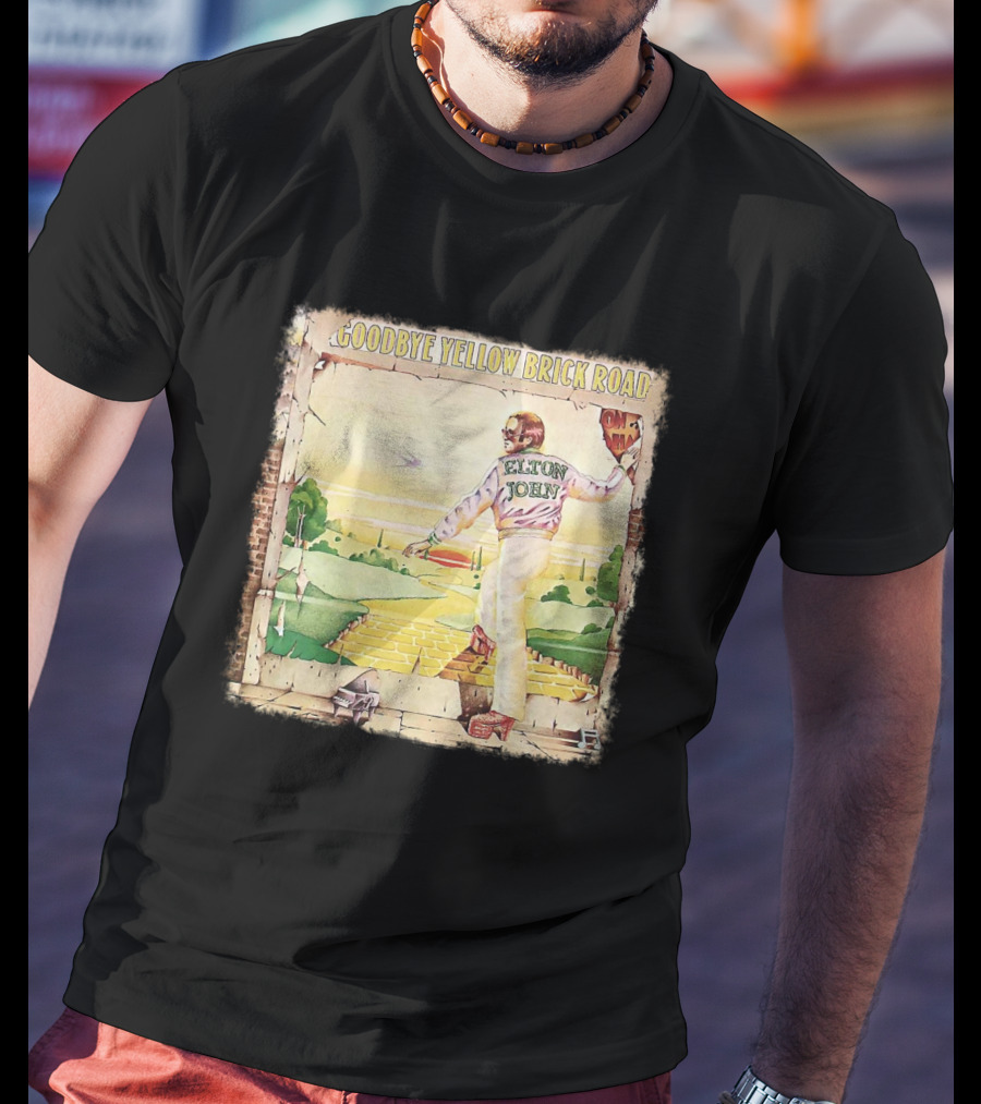 Elton John Goodbye Yellow Brick Road Album Cover T-Shirt