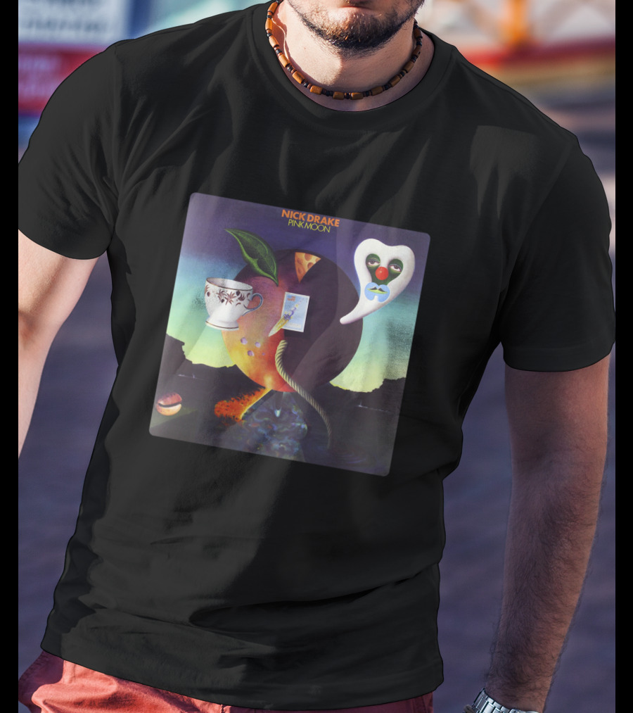 Nick Drake Pink Moon Album Cover Imagery Cup Heart Leaf Painting T-Shirt