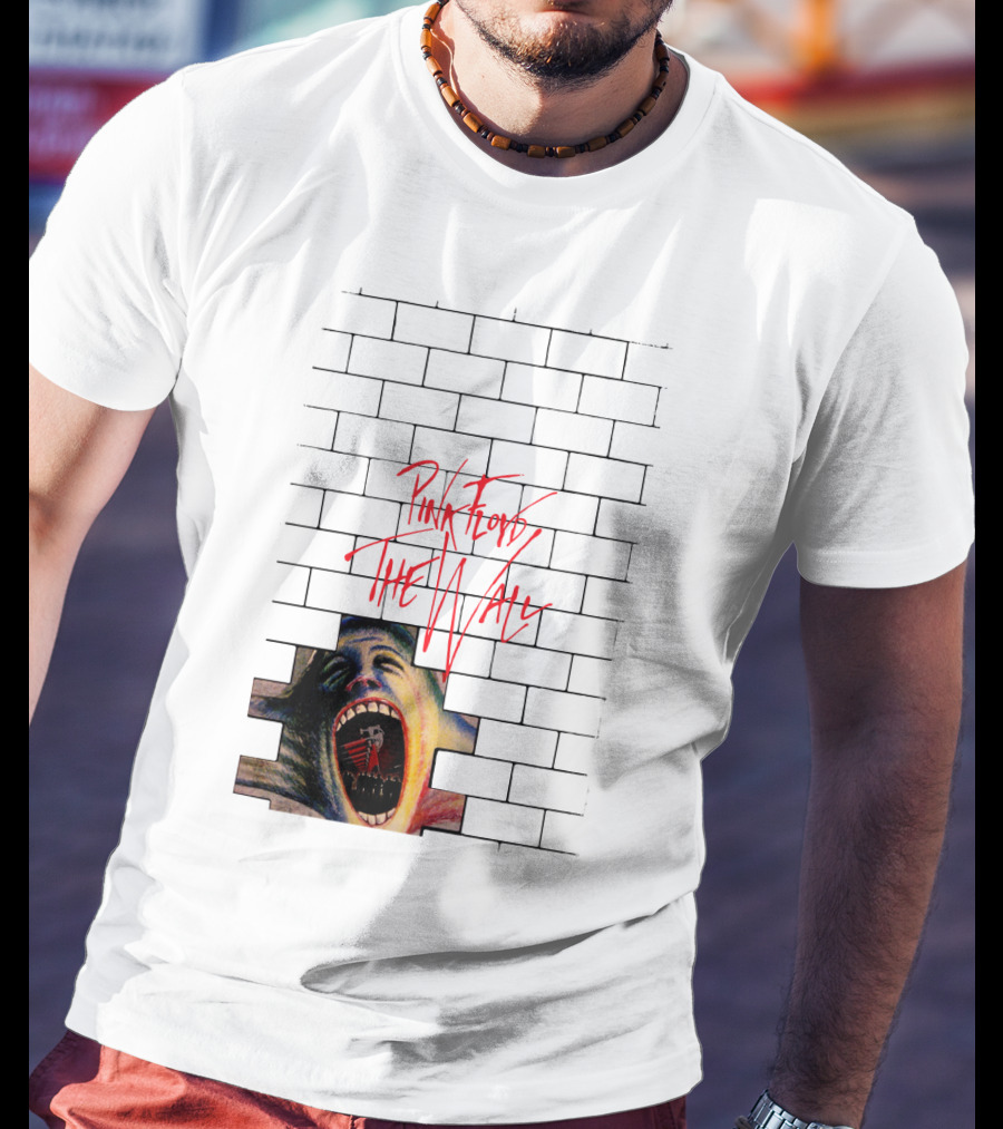 Pink Floyd The Wall Scream Art On Brick T-Shirt
