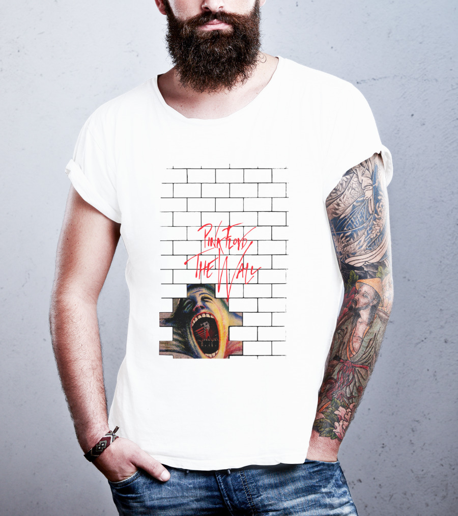 Pink Floyd The Wall Scream Art On Brick T-Shirt