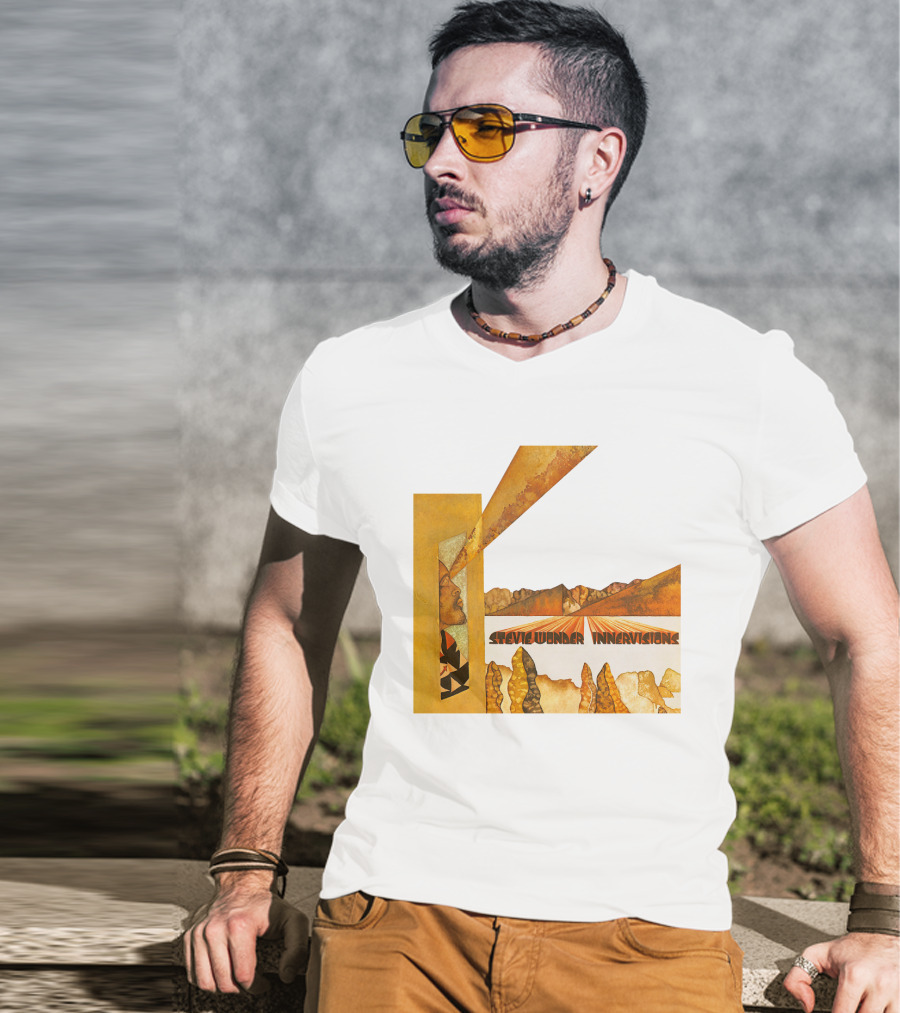 Stevie Wonder Innervisions Album Art Landscape Motif T-Shirt